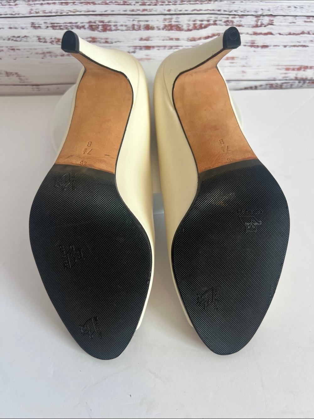VIA SPIGA CREAM WHITE OPEN TOE WOMENS HEELS SIZE 7 1/2 B - Picture 8 of 10